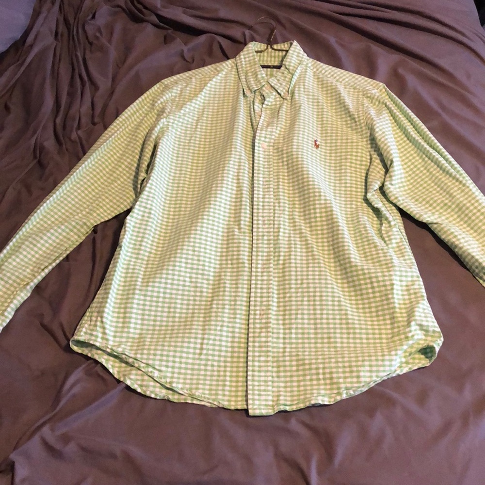 🔥🔥🔥Ralph Lauren Green Checkered Button Down